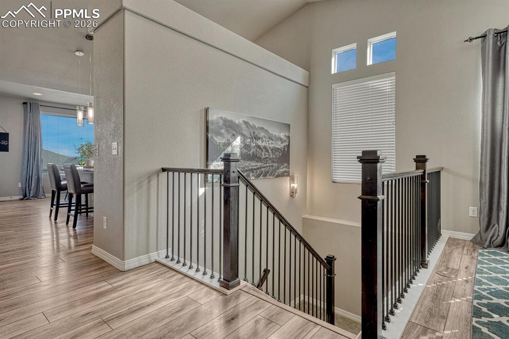 Iron rails to the Finished Basement.
