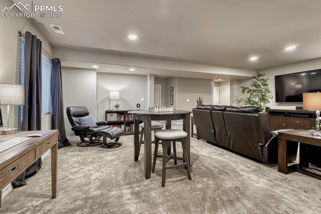 Game and Sitting Area off the Basement Family Rec Room.  