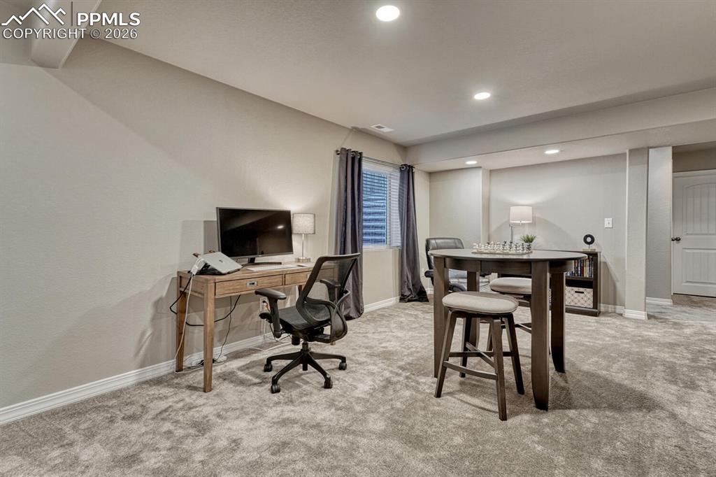 Flexible expanded living options in the Basement Family Rec Room.