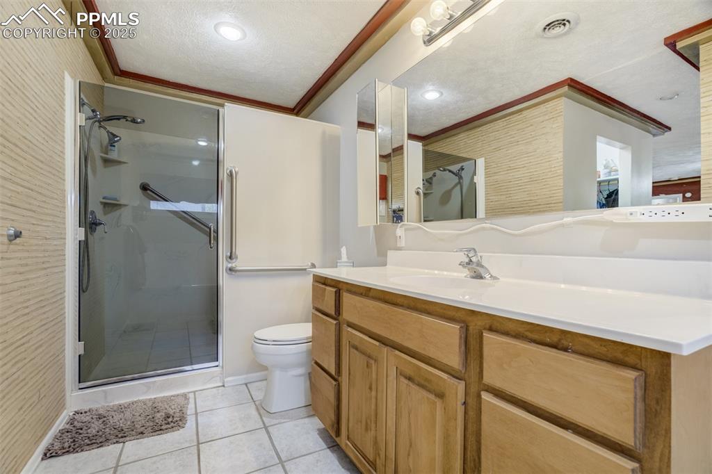Bathroom attached to primary bedroom