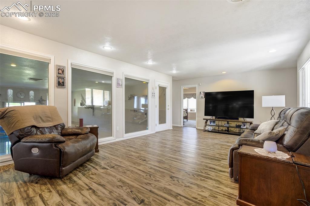 Living room featuring heated floors