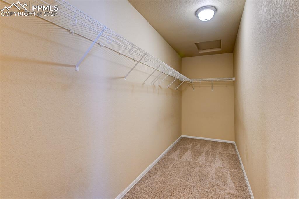 Walk in closet in master bedroom