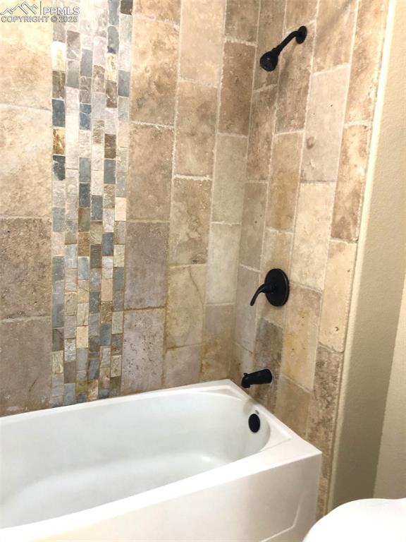 Primary Bath with contemporary tile accents