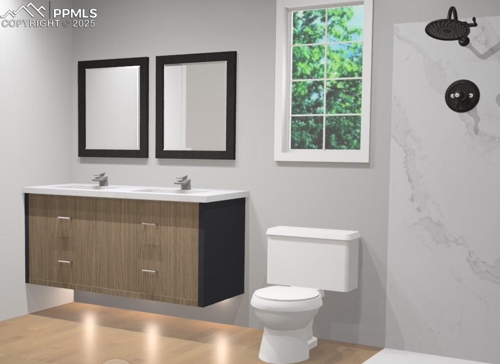 Floating double vanity