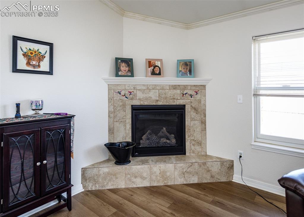 gas fireplace in living room
