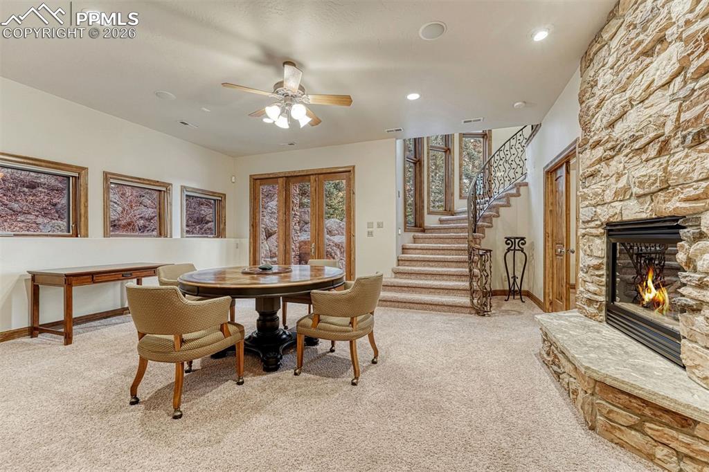 Spacious and warm basement offers endless entertainment space.