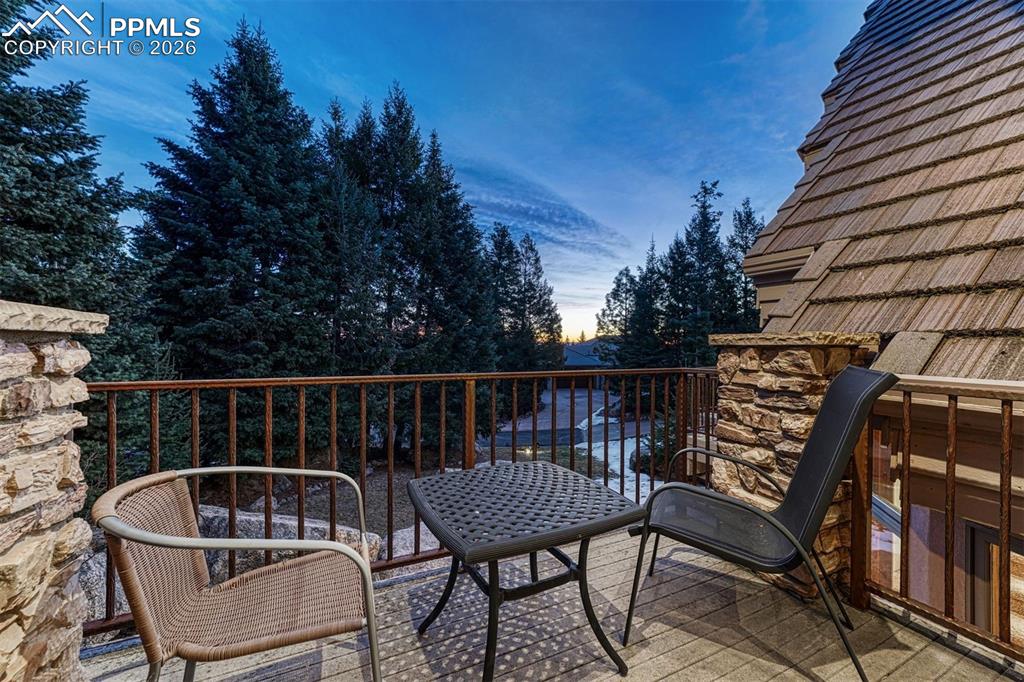 Primary bedroom private deck.