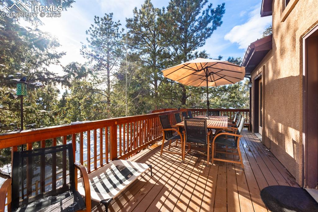 Deck with walkout from Primary and Living Room