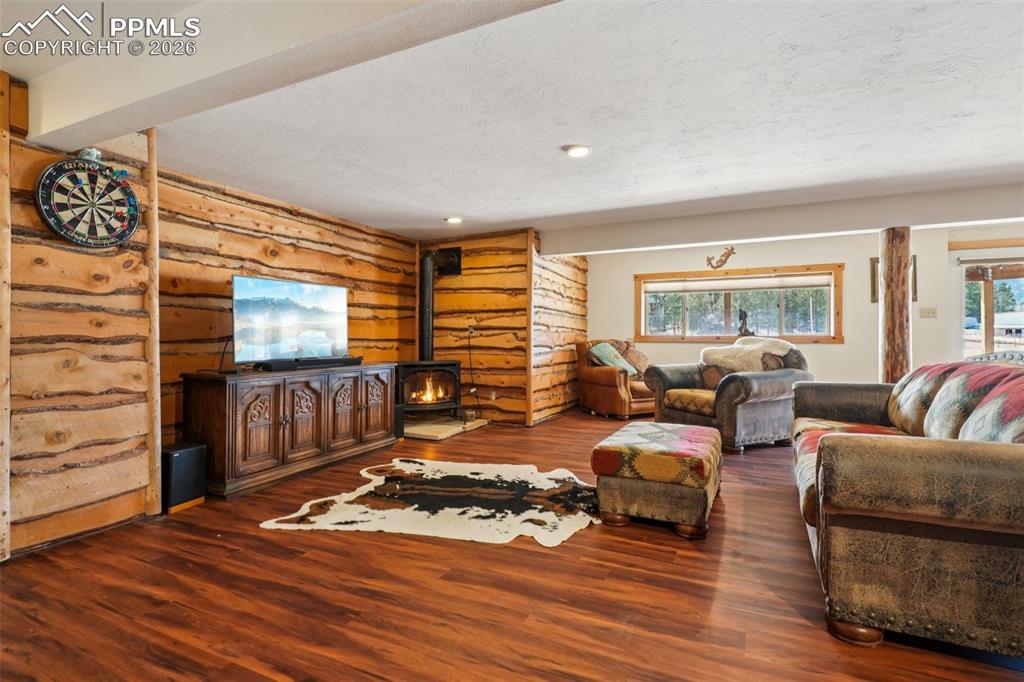 Basement Family room with fireplace