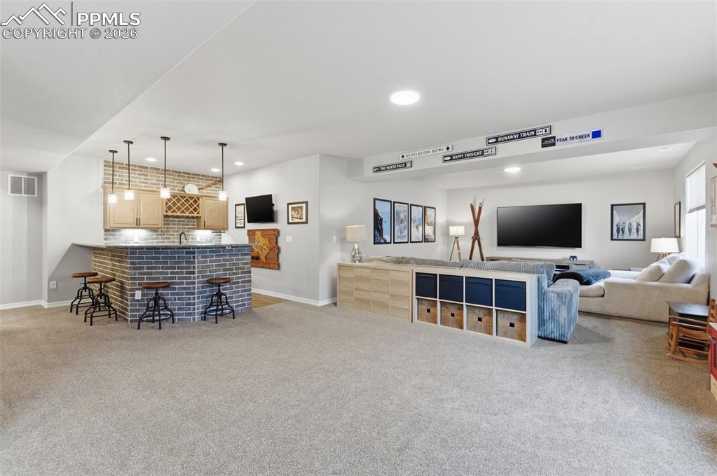 Amazing 16 x 42 Foot Family/Entertainment Room In Finished Basement!