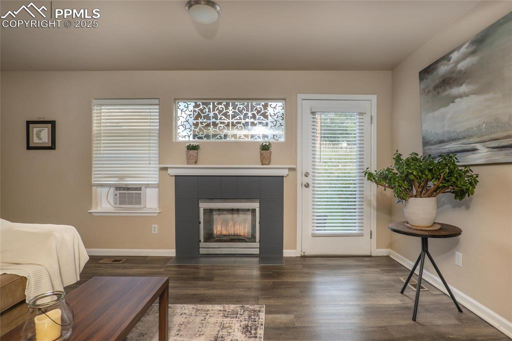 Cozy gas fireplace perfect for Fall and winter evenings.