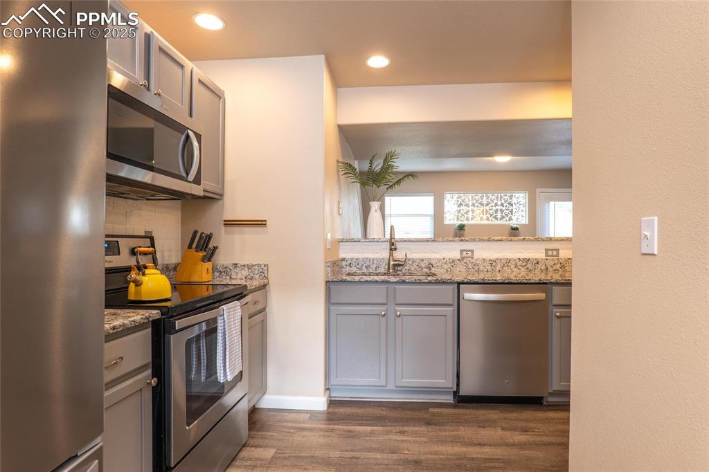 Kitchen opens to the family room.