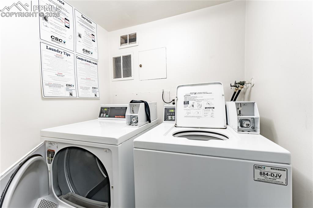 On-site coin operated washer and dryer