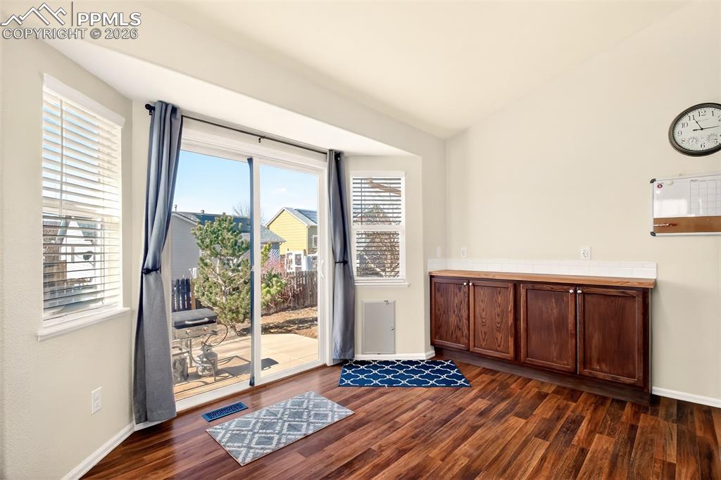 Walk out from kitchen to back patio