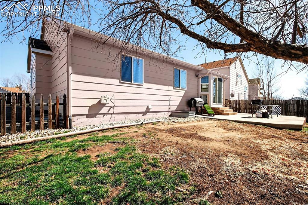 Fully fenced backyard