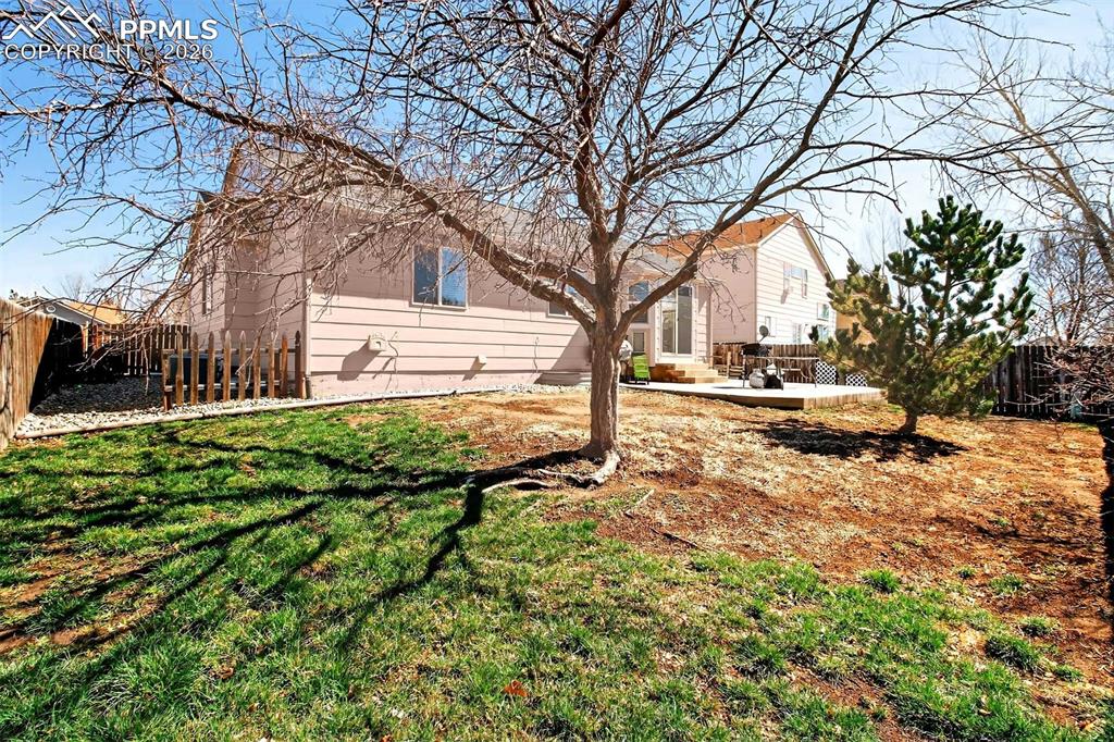 Fully fenced backyard