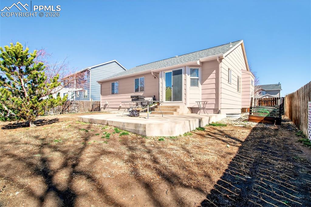 Fully fenced backyard