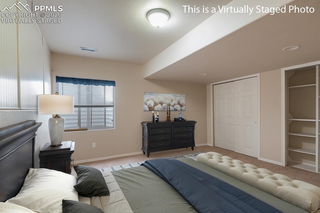 Virtually Staged Photo - Basement-level bedroom