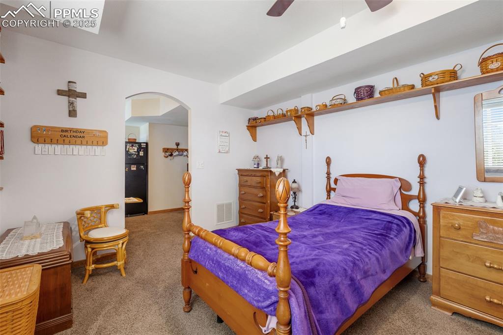 Spacious lower-level master bedroom retreat