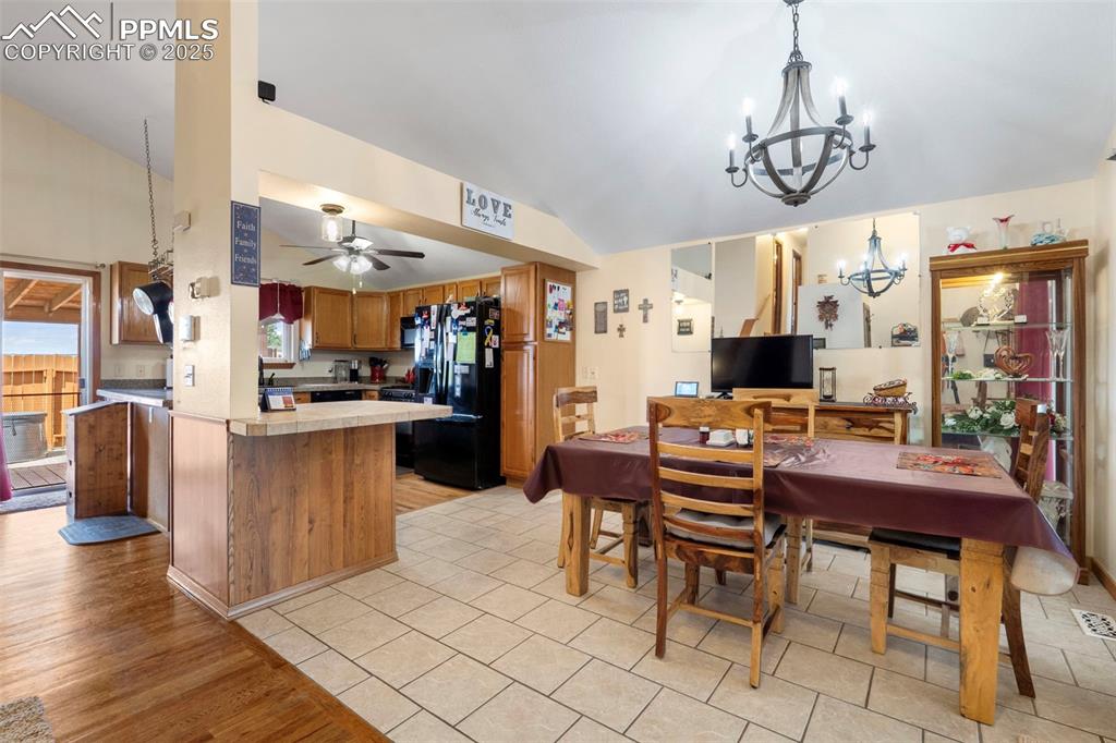 Open dining area with easy flow to kitchen and living spaces