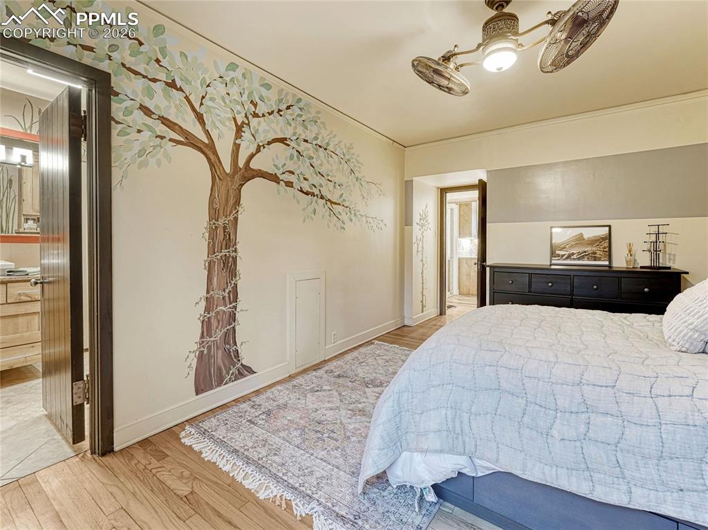 Bedroom on main level with shared bath.