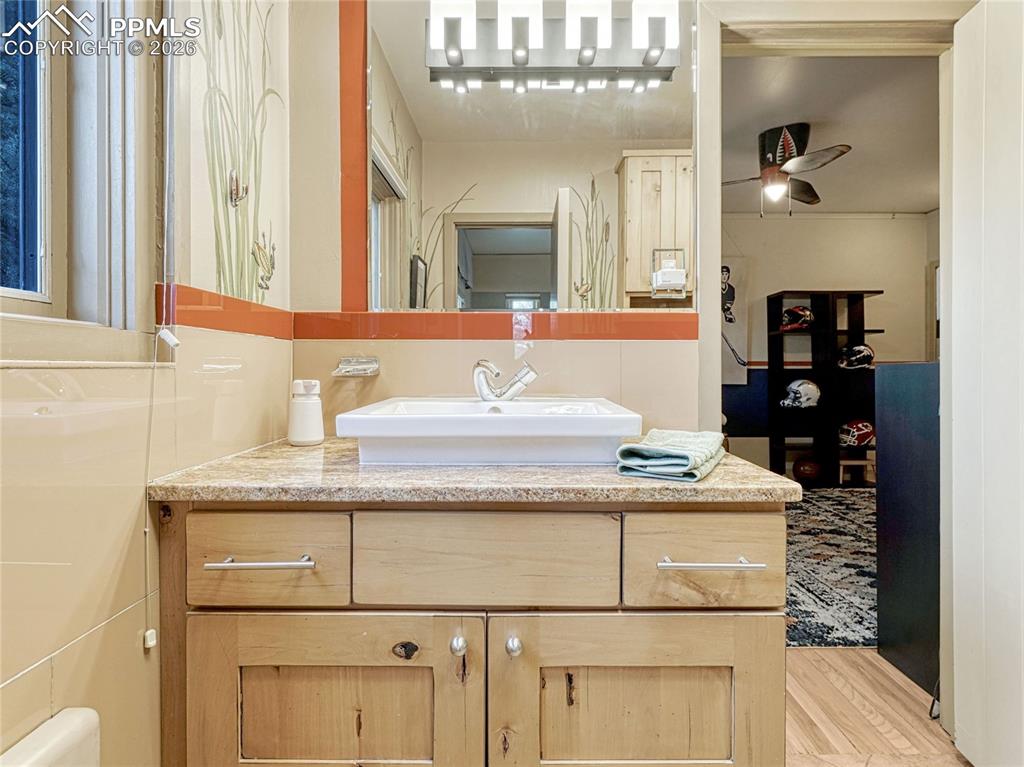 Shared bath on main level.