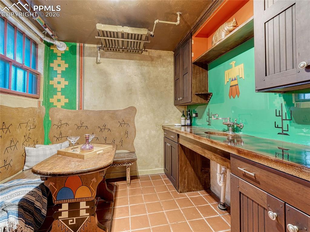 Lower level cantina/wet bar.