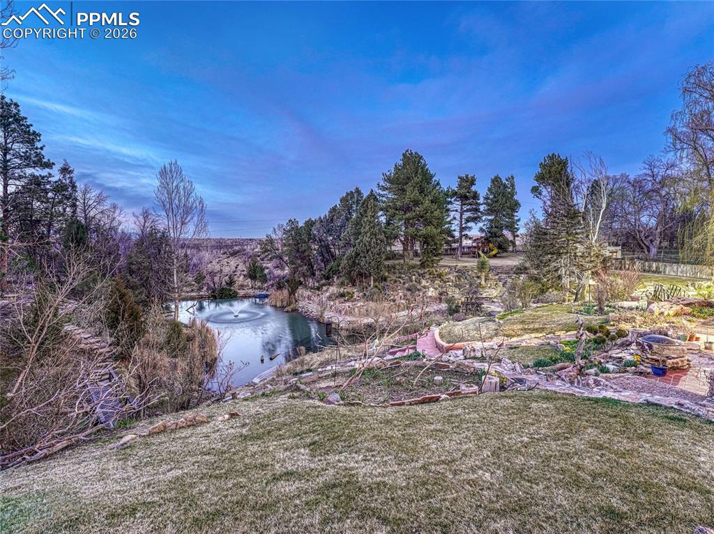 Two natural ground springs (with water rights) feed into the Koi pond.