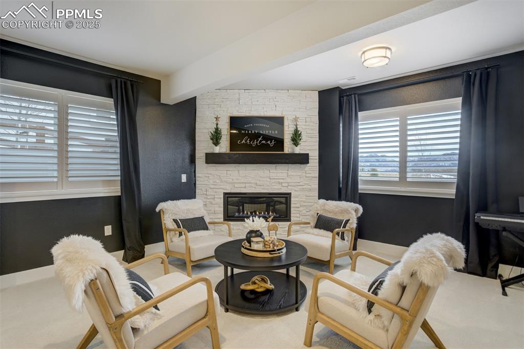 Cozy up to the second gas fireplace inside the home