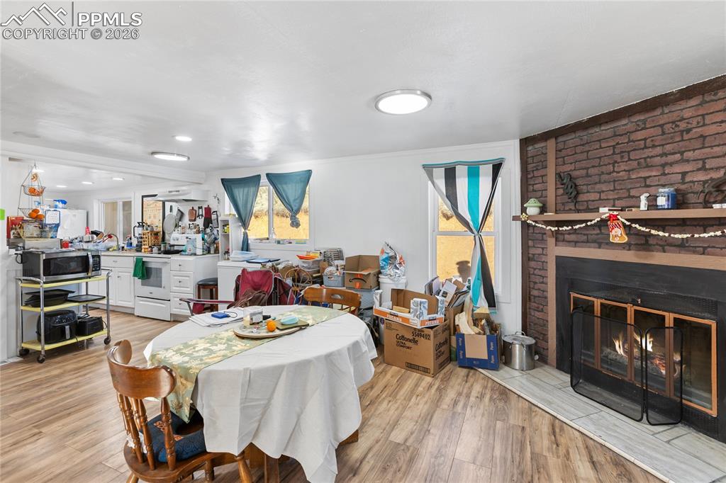 Dining space over looking the kitchen