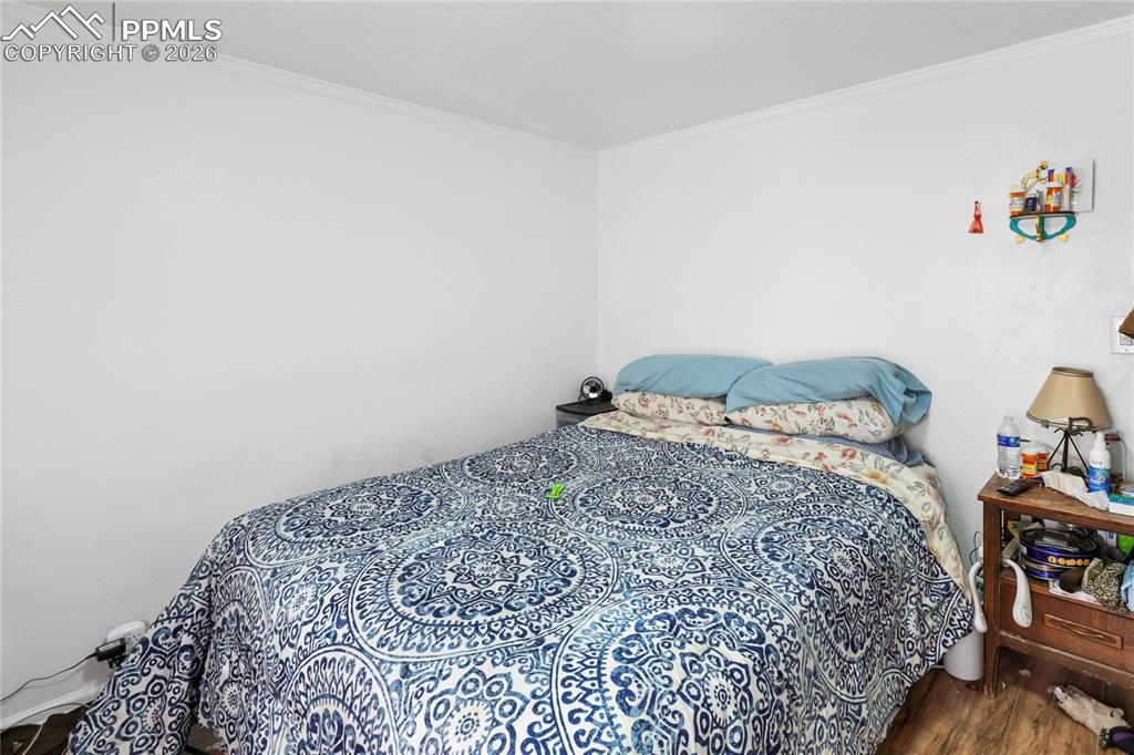 The main bedroom with wood floors!