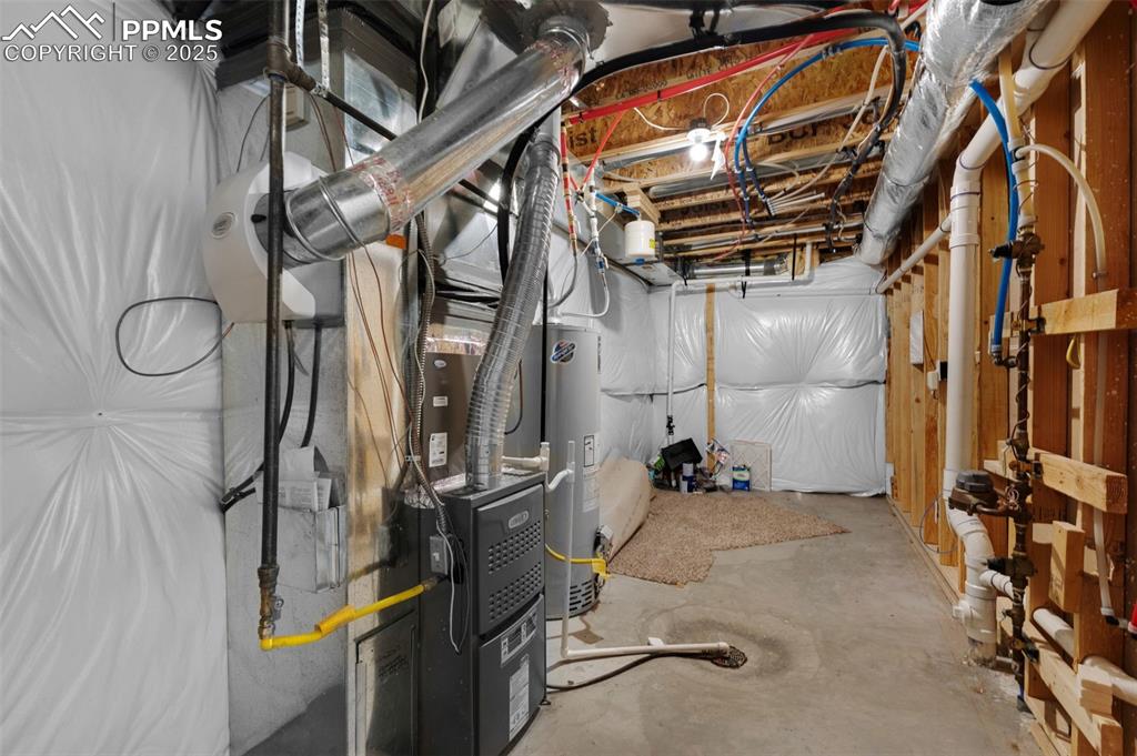 Utilities featuring gas water heater