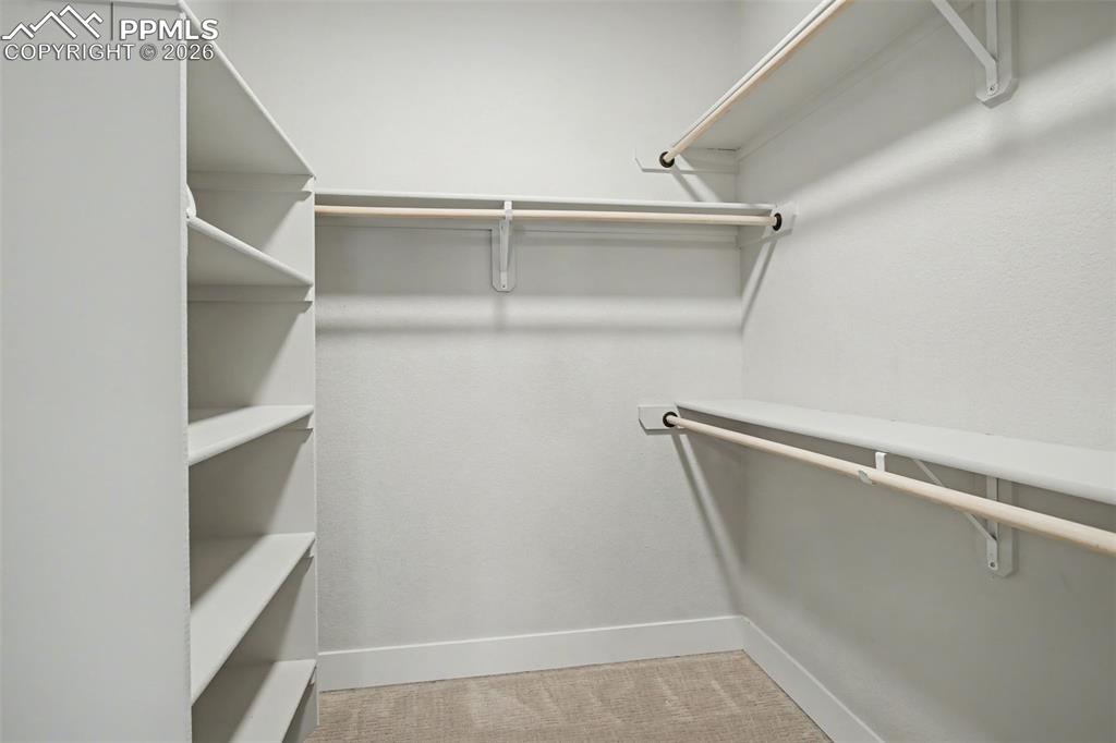 Master bedroom closet that connects to laundry