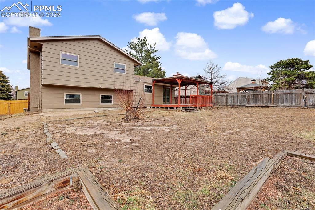 Fully fenced backyard