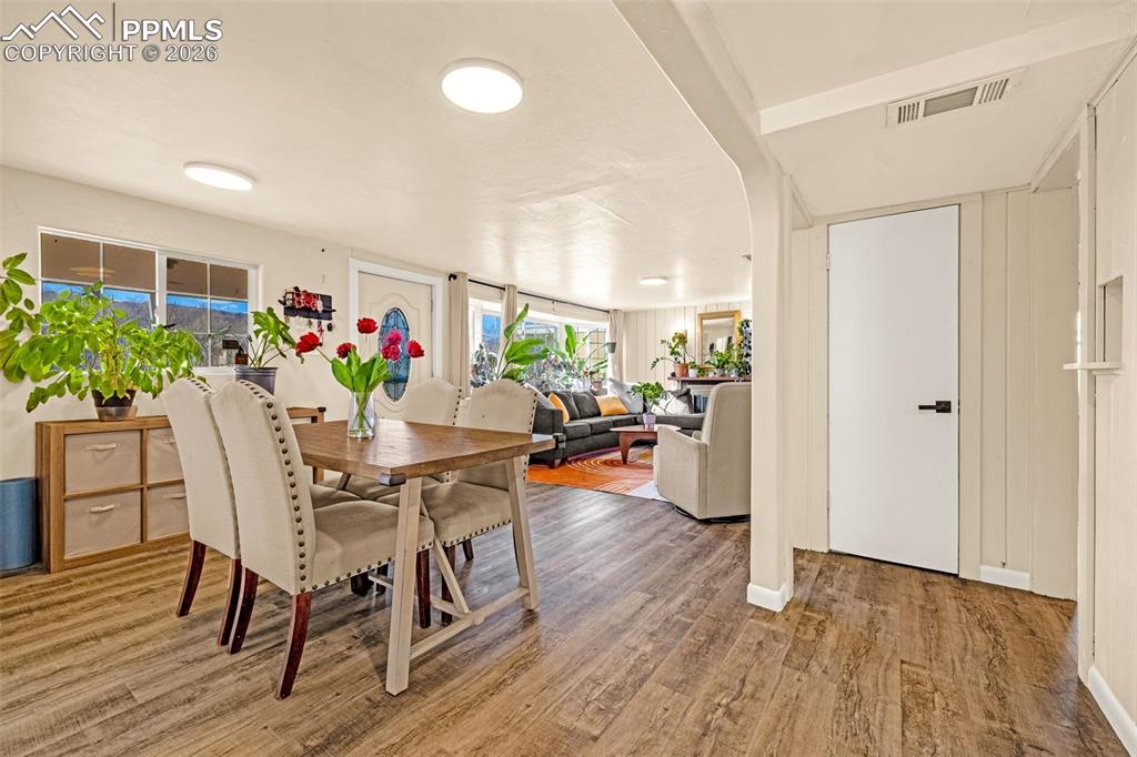 Dining room featuring light wood-type flooring