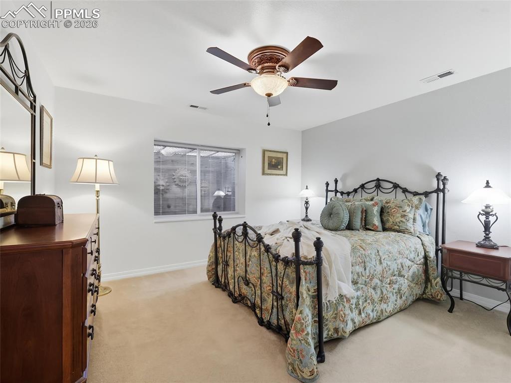 This bedroom shares a bathroom with the other similar sized bedroom. These 2 bedrooms are the only ones that don’t have their own bathroom.