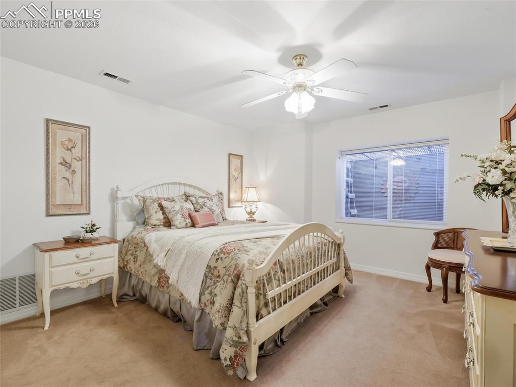This bedroom shares a bathroom with the other similar sized bedroom. These 2 bedrooms are the only ones that don’t have their own bathroom.