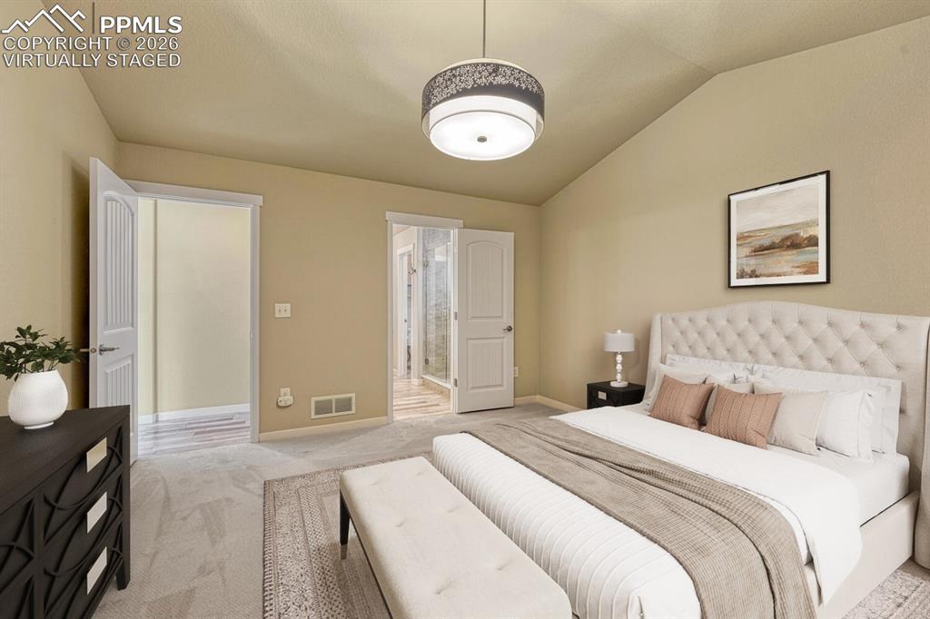 Primary bedroom virtually staged