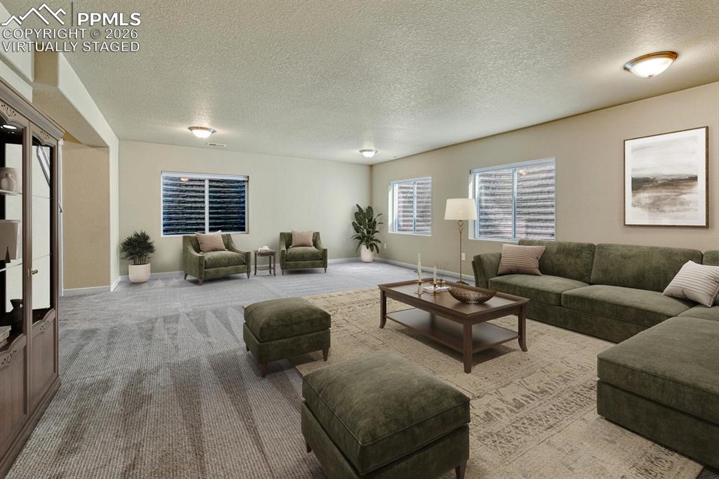 Family room virtually staged