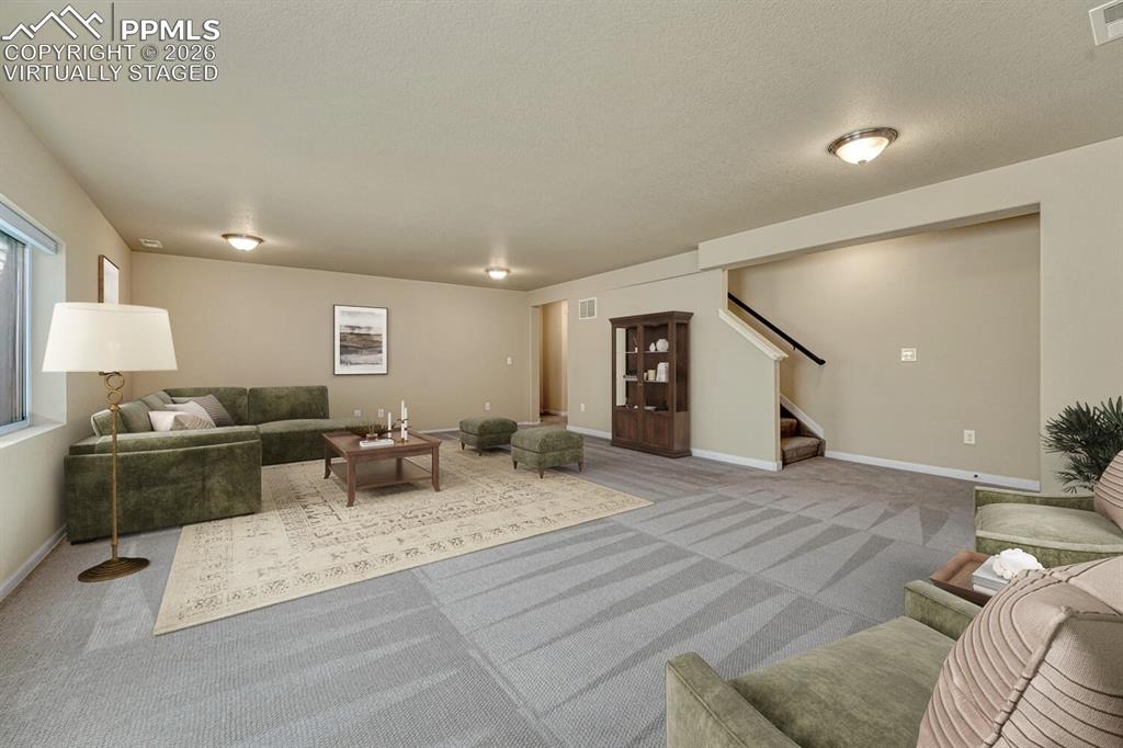 Family room virtually staged