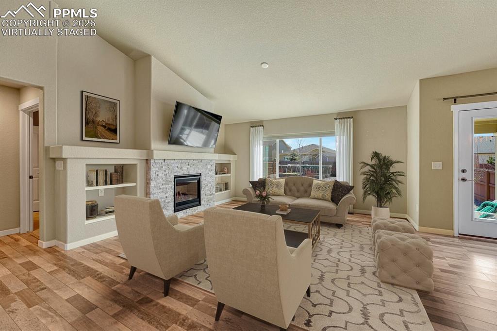 Living room virtually staged