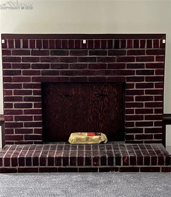 Wood burning fireplace