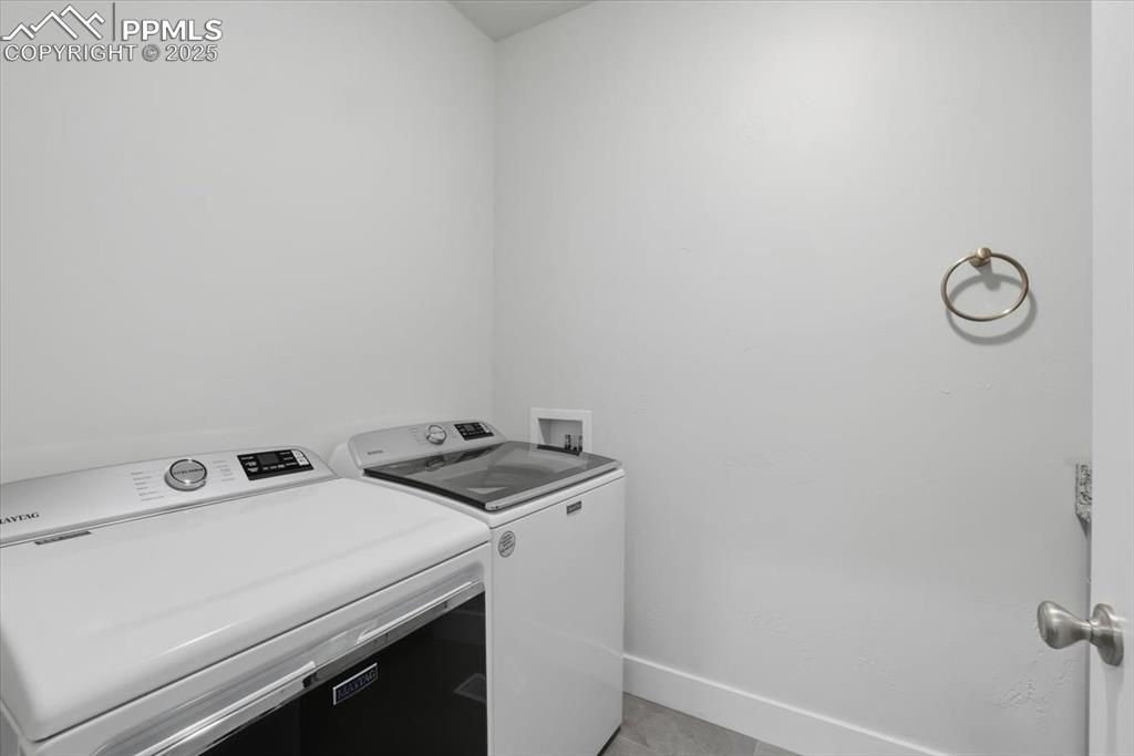 The main-floor laundry is spacious and bright. 