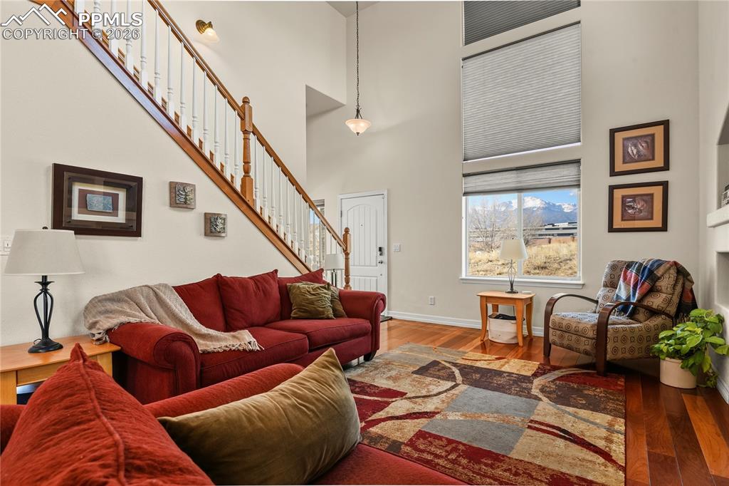 Family room view of Pikes Peak.