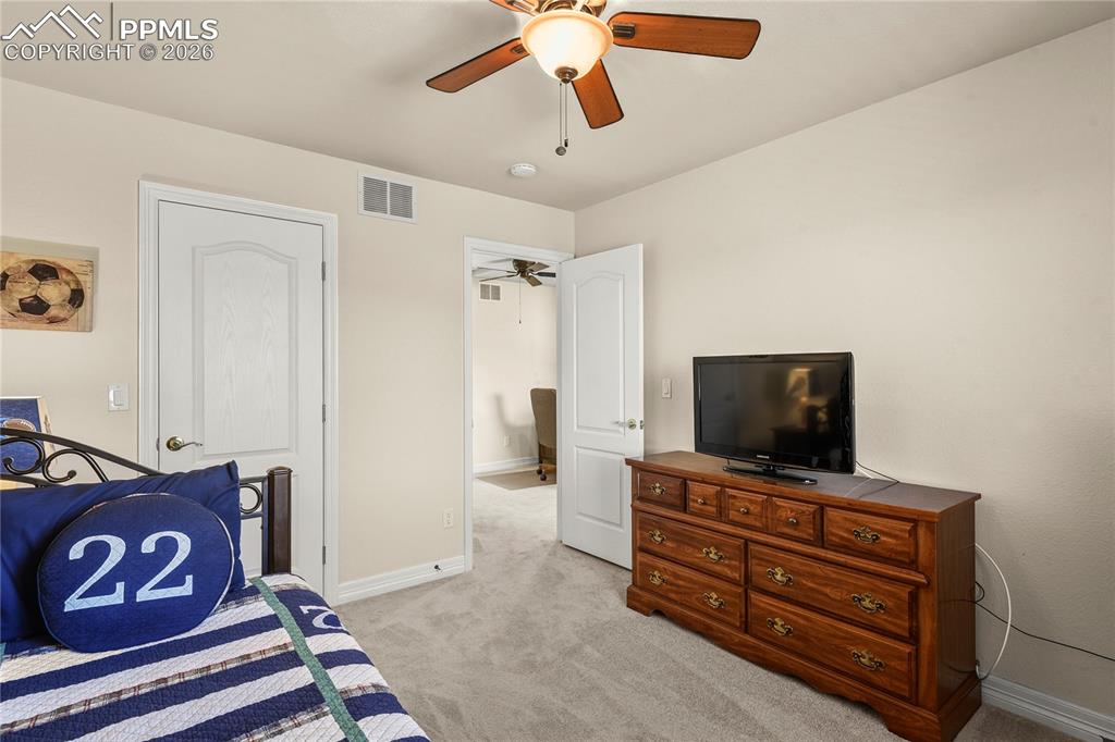Upper level bedroom with walk-in closet.
