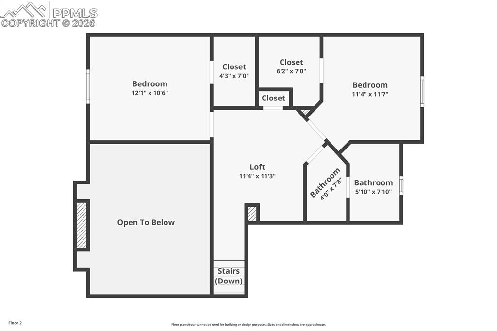 Upper level floorplan