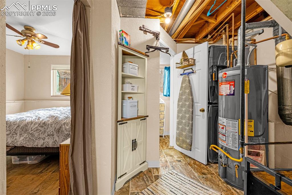 Utility room with water heater