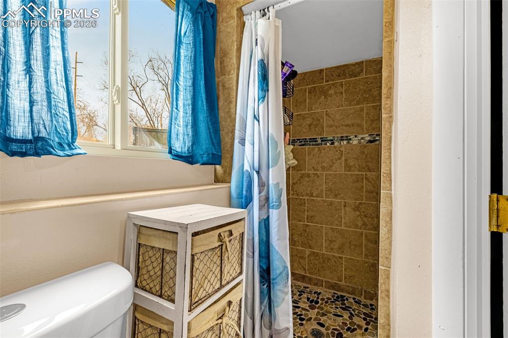Bathroom with a shower stall