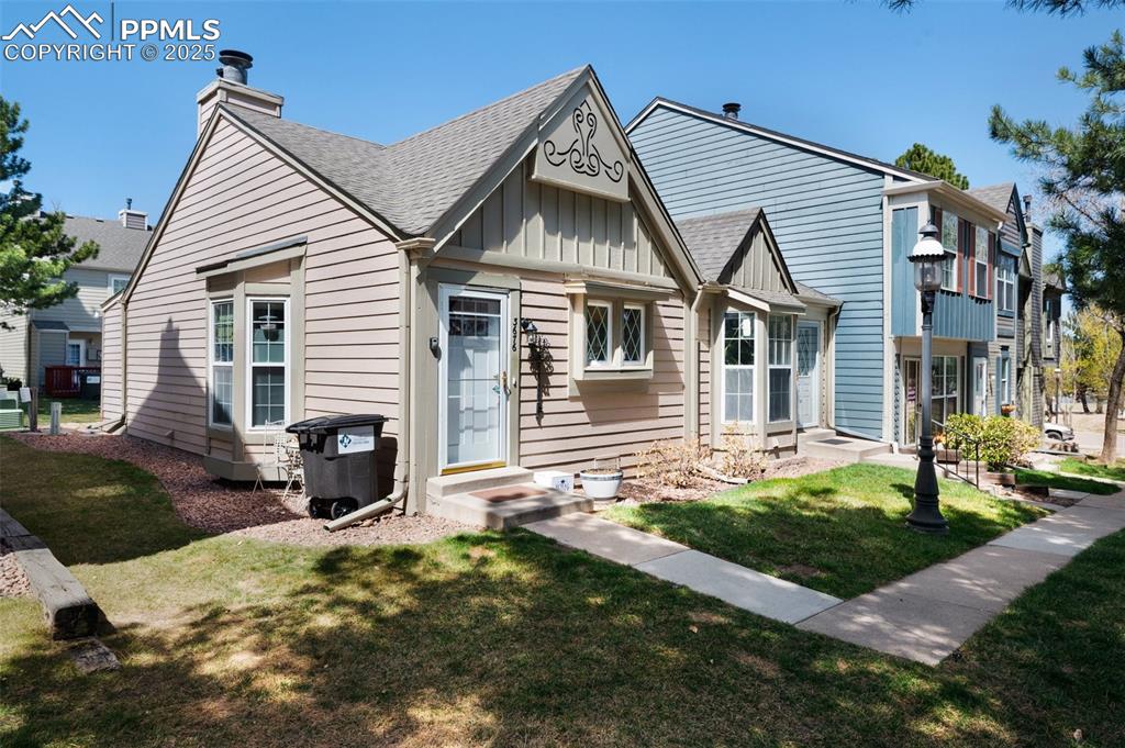 View of the front and south side of the property