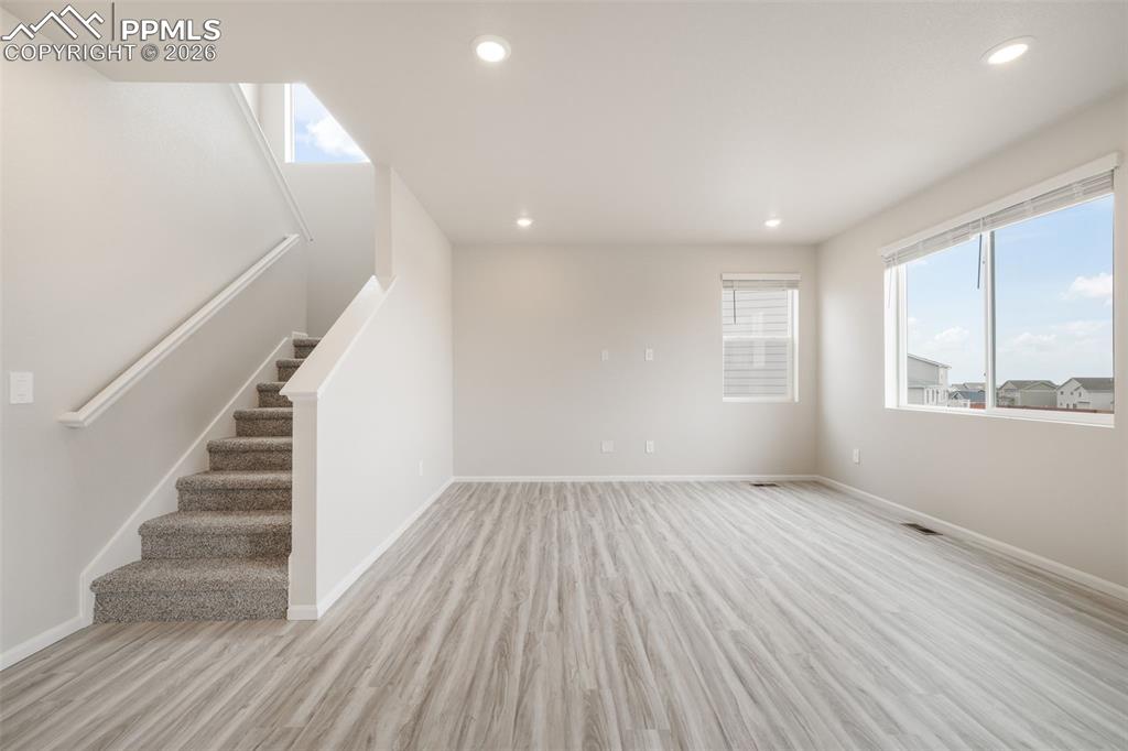 Living Room looking up stairs